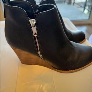 Black Wedge Ankle Boots